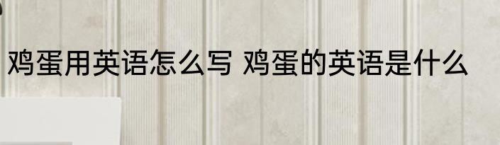 鸡蛋用英语怎么写 鸡蛋的英语是什么