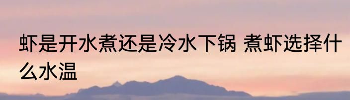 虾是开水煮还是冷水下锅 煮虾选择什么水温