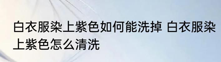 白衣服染上紫色如何能洗掉 白衣服染上紫色怎么清洗