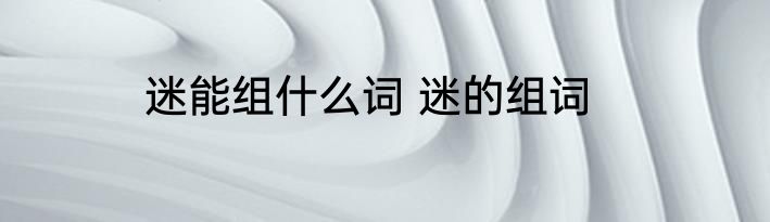 迷能组什么词 迷的组词