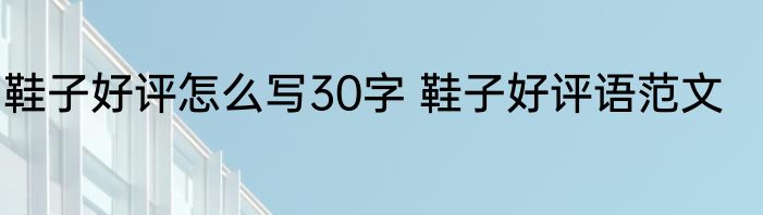 鞋子好评怎么写30字 鞋子好评语范文
