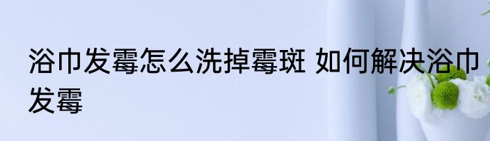 浴巾发霉怎么洗掉霉斑 如何解决浴巾发霉