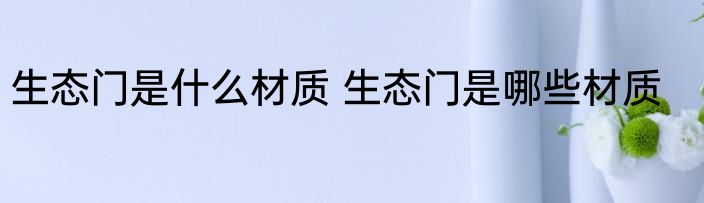 生态门是什么材质 生态门是哪些材质