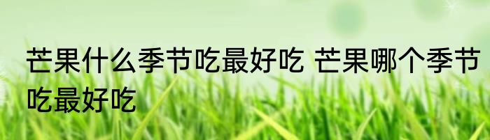 芒果什么季节吃最好吃 芒果哪个季节吃最好吃