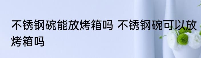 不锈钢碗能放烤箱吗 不锈钢碗可以放烤箱吗
