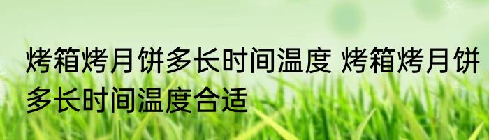烤箱烤月饼多长时间温度 烤箱烤月饼多长时间温度合适