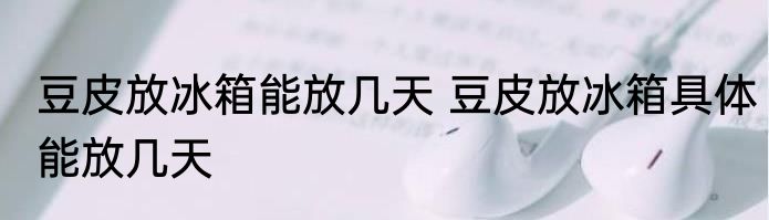 豆皮放冰箱能放几天 豆皮放冰箱具体能放几天