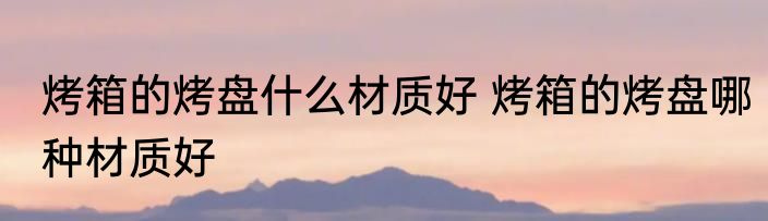 烤箱的烤盘什么材质好 烤箱的烤盘哪种材质好