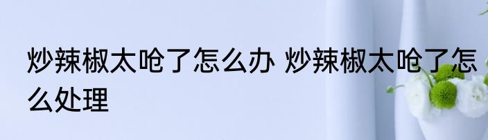 炒辣椒太呛了怎么办 炒辣椒太呛了怎么处理