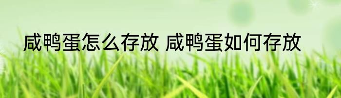 咸鸭蛋怎么存放 咸鸭蛋如何存放