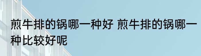 煎牛排的锅哪一种好 煎牛排的锅哪一种比较好呢