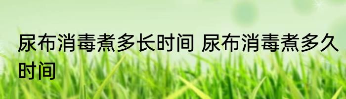 尿布消毒煮多长时间 尿布消毒煮多久时间