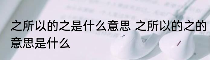 之所以的之是什么意思 之所以的之的意思是什么