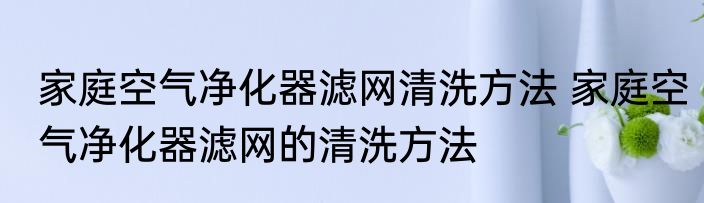 家庭空气净化器滤网清洗方法 家庭空气净化器滤网的清洗方法