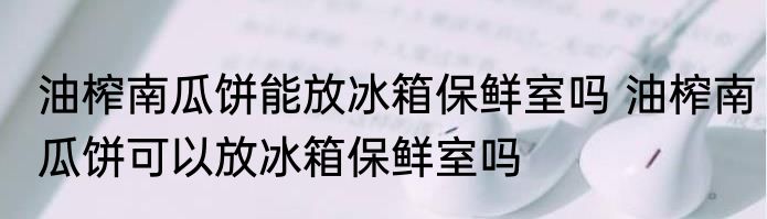油榨南瓜饼能放冰箱保鲜室吗 油榨南瓜饼可以放冰箱保鲜室吗