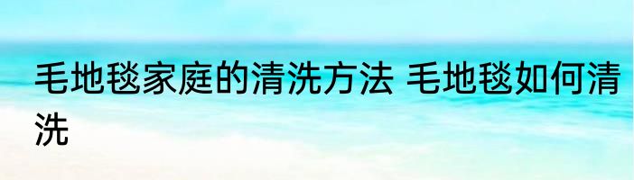 毛地毯家庭的清洗方法 毛地毯如何清洗