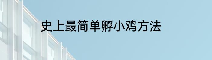 史上最简单孵小鸡方法