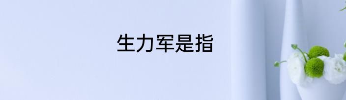 生力军是指
