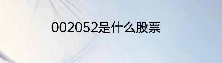 002052是什么股票