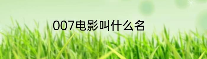 007电影叫什么名