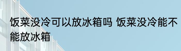 饭菜没冷可以放冰箱吗 饭菜没冷能不能放冰箱