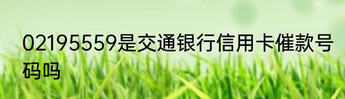 02195559是交通银行信用卡催款号码吗