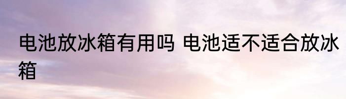 电池放冰箱有用吗 电池适不适合放冰箱