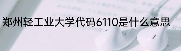 郑州轻工业大学代码6110是什么意思