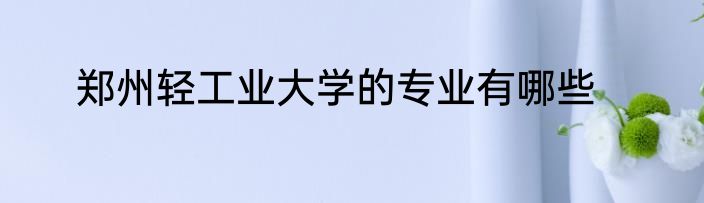郑州轻工业大学的专业有哪些