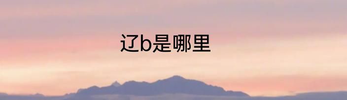 辽b是哪里