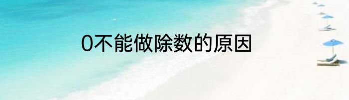 0不能做除数的原因