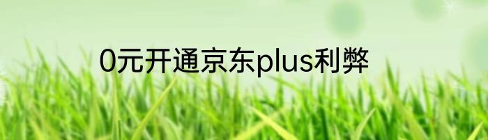 0元开通京东plus利弊