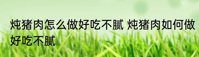 炖猪肉怎么做好吃不腻 炖猪肉如何做好吃不腻