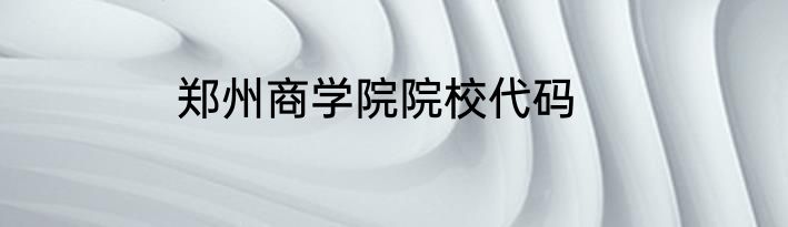 郑州商学院院校代码