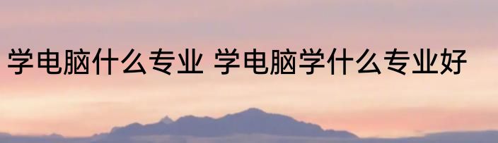 学电脑什么专业 学电脑学什么专业好