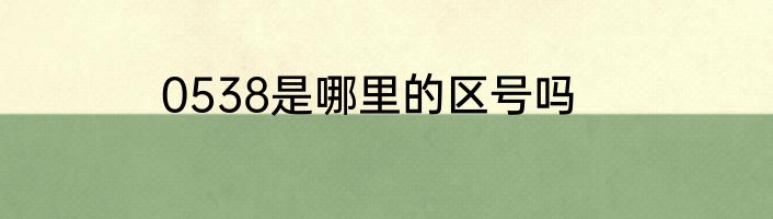 0538是哪里的区号吗
