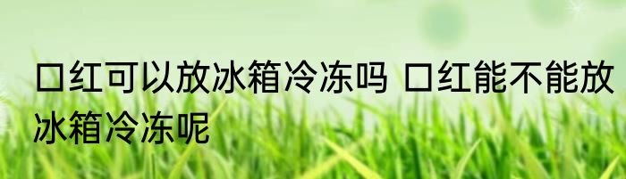 口红可以放冰箱冷冻吗 口红能不能放冰箱冷冻呢