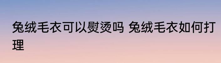 兔绒毛衣可以熨烫吗 兔绒毛衣如何打理