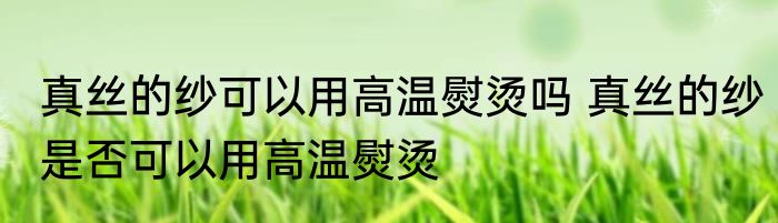 真丝的纱可以用高温熨烫吗 真丝的纱是否可以用高温熨烫