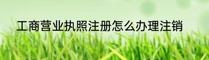 工商营业执照注册怎么办理注销