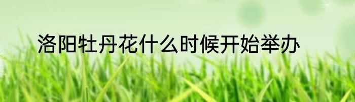 洛阳牡丹花什么时候开始举办