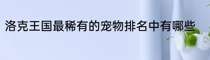 洛克王国最稀有的宠物排名中有哪些