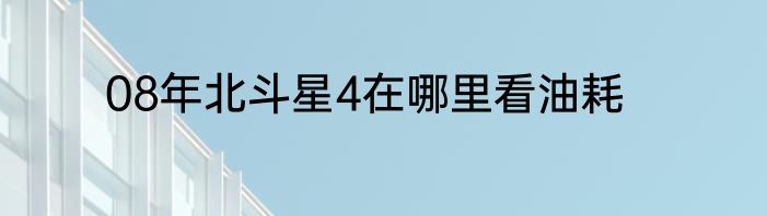 08年北斗星4在哪里看油耗