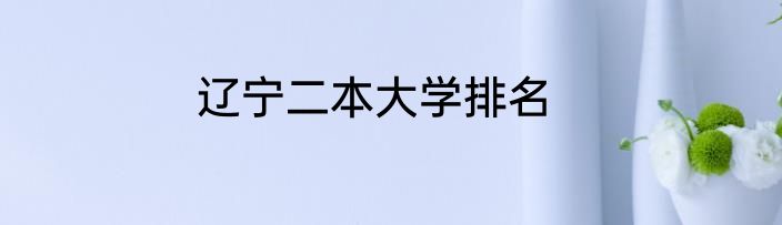 辽宁二本大学排名