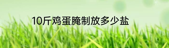 10斤鸡蛋腌制放多少盐