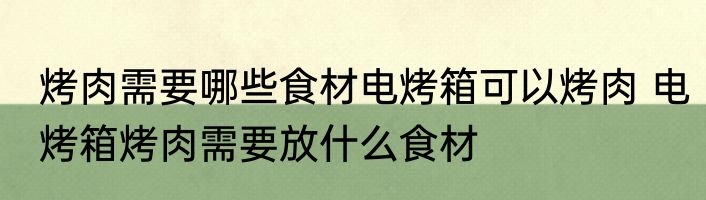 烤肉需要哪些食材电烤箱可以烤肉 电烤箱烤肉需要放什么食材