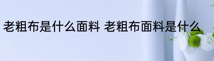 老粗布是什么面料 老粗布面料是什么