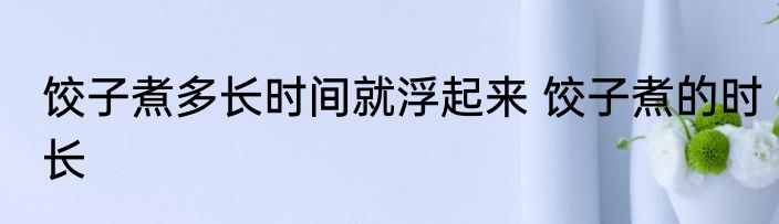 饺子煮多长时间就浮起来 饺子煮的时长