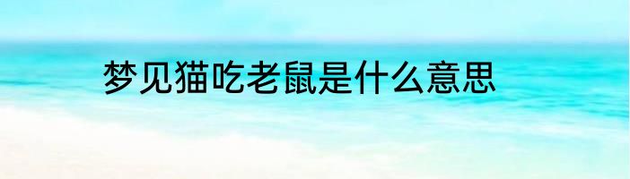 梦见猫吃老鼠是什么意思