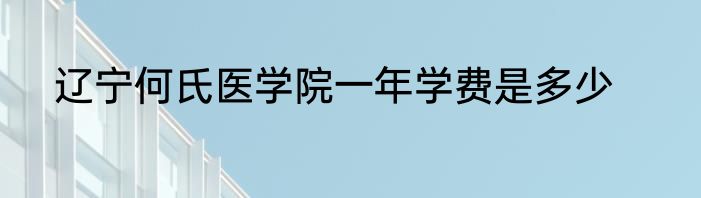 辽宁何氏医学院一年学费是多少